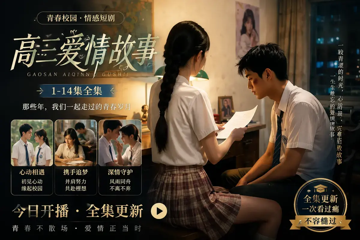 《高三爱情故事》AI短剧2026黄果出品-林澈苏晚晴校园恋曲高三爱情故事 HD高清完整版-在线观看无删减中字流畅播放